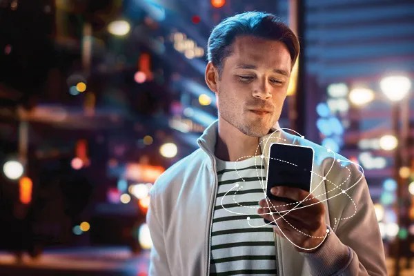 Image of person with phone